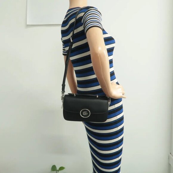 100% Authentic GUCCI Petite Black Leather Satchel 1634-081024 - Picture 12 of 12